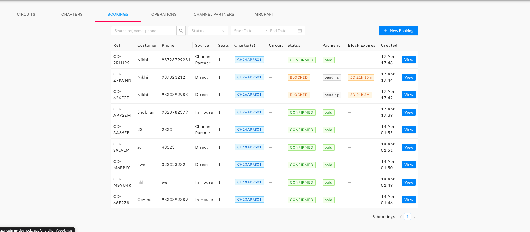 Helitaxii — Admin Dashboard